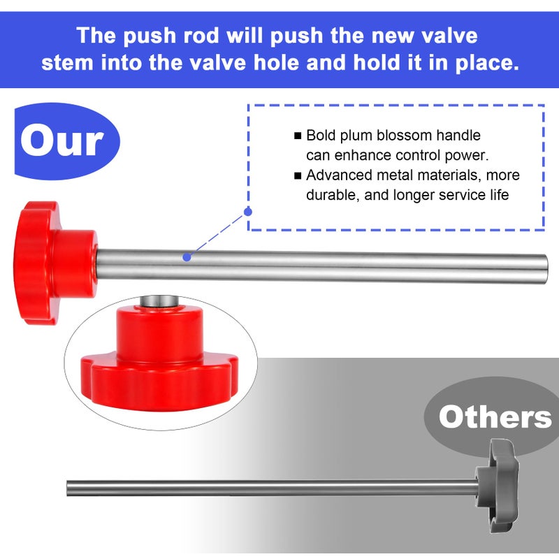 Richcat Quick Change Tire Valve Tool Kit Tire Valve Stem Core Quickly Replacement Tool Kit Perfect Tool for Replacing Leaky Valves in Cars ATVs Trucks Motorcycles  etc.with 5 TR413 Valve 4-Way Valve Tool - Image 4